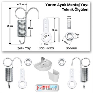 Lavabo Yarım Ayak Montaj Yay Seti