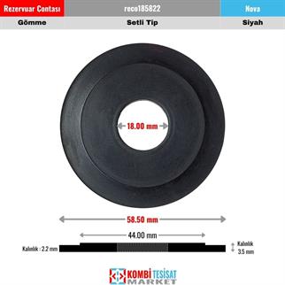 Nova Gömme Rezervuar Tahliye Contası 18x58 mm Setli Siyah