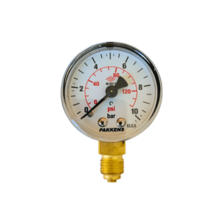 Pakkens Manometre 50 mm 10 bar 1/4