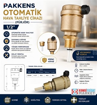 Pakkens Otomatik Hava Tahliye Cihazı (Pürjör)-1/2