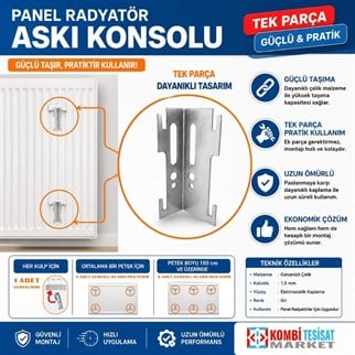 Panel Radyatör Askı Konsolu Tek Parça