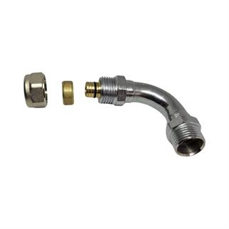 Pex Krom Dirsek 1/2x16mm Dirsekli Bağlantı Borusu 10 cm