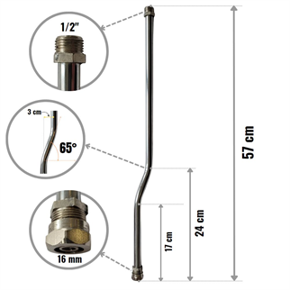 60 cm Radyatör Bağlantı Borusu Esli 1/2x16mm