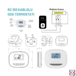 Rcon RC 150HC Kablolu Dijital Oda Termostatı