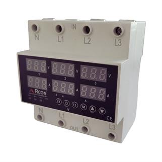 Rcon RCV05 Ayarlanabilir 3 Faz Voltaj ve Akım Koruma Rölesi
