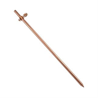 Saf Bakır Topraklama Çubuğu-80 cm 12 mm-Klemens Dahil
