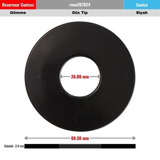 Sanica Gömme Rezervuar Tahliye Contası 26x70 mm Düz Siyah