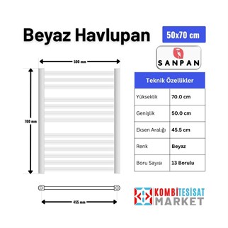 Sanpan 5/7 Beyaz Havlupan - 50x70 cm
