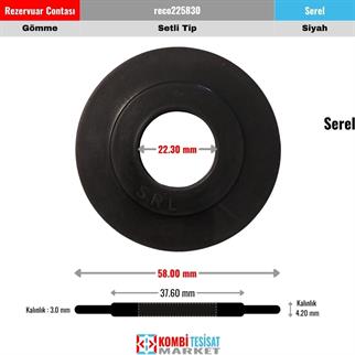 Serel Gömme Rezervuar Tahliye Contası 22x58 mm Setli Siyah
