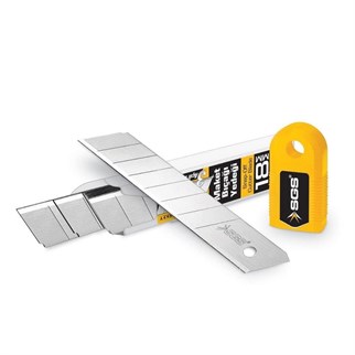 SGS164-on-SGS 164 Maket Bıçağı Yedeği 18mm 0.50mm Kalın Keskin Yedek Uç 10lu Paket