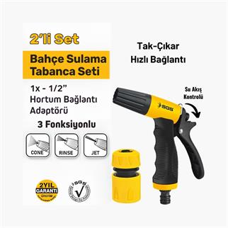 SGS 3 Fonksiyonlu Sulama Tabancası (2 Parça Set)