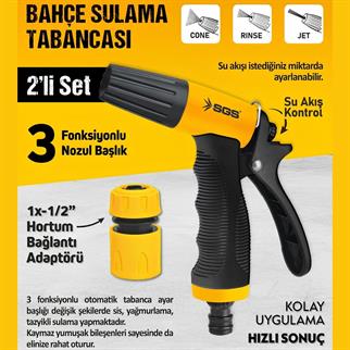 SGS 3 Fonksiyonlu Sulama Tabancası (2 Parça Set)