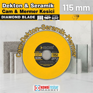SGS Cam-Dekton-Seramik-Mermer Hassas Elmas Kesici 115 mm