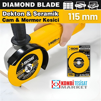 SGS Cam-Dekton-Seramik-Mermer Hassas Elmas Kesici 115 mm