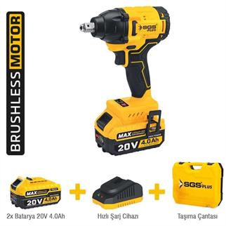 SGS Darbeli Somun Sıkma Seti 330 Nm Tork 20V 1/2” 2x4.0Ah (Kömürsüz Motor)