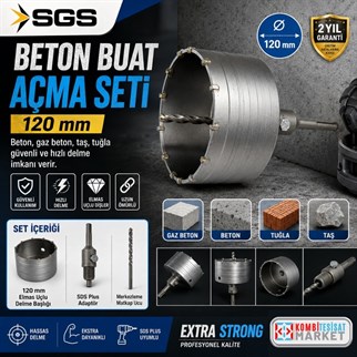 SGS Elmas Uçlu Beton Delme Seti 120 mm