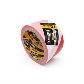 SGS İkaz Bandı 70 Metre Kırmızı-Beyaz Emniyet Şeridi Plastik 58 mm