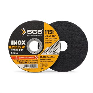 Sgs Inox Metal Kesme Taşı 115x1.0x22mm