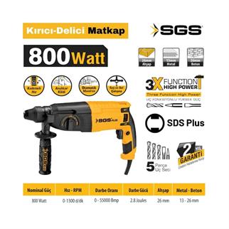 SGS Kırıcı-Delici Matkap 800 Watt