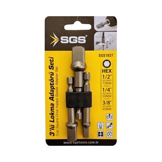 Sgs Lokma Adaptör Seti 3 Parça Hex Plus (1/2-1/4-3/8)