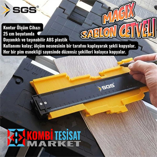 SGS Magix Şablon Ceteveli-Ahşap Fayans Ölçüm Kalıbı