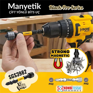 SGS Manyetik Halkalı Çift Yönlü Bits Uç PH2 Yıldız 65mm