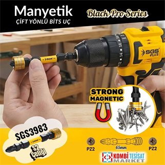 SGS Manyetik Halkalı Çift Yönlü Bits Uç PZ2 Yıldız 65mm