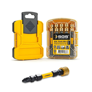 SGS Manyetik Halkalı Çift Yönlü Bits Uç PZ2 Yıldız 65mm