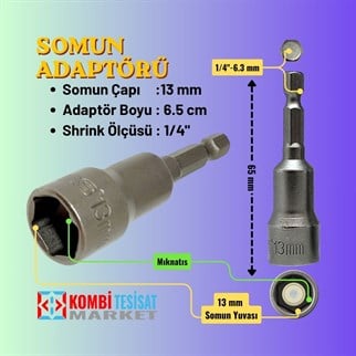 SGS Manyetik Somun Adaptörü 13x65 mm