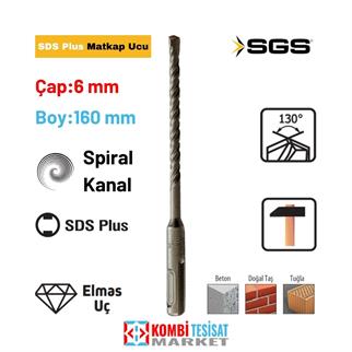 SGS Matkap Ucu Sds Plus 6x160 mm