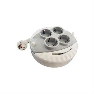 SGS Mini Makaralı Dörtlü Uzatma Kablosu 5 metre