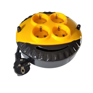 SGS Mini Makaralı Dörtlü Uzatma Kablosu 5 metre 3x1.5 mm