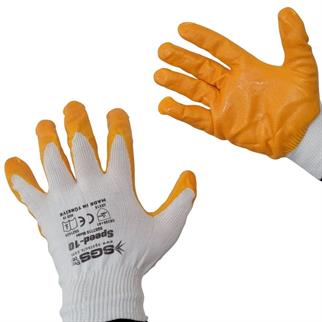 Sgs Sarı Nitril Kaplama Örme Eldiven Speed-10