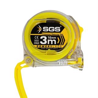 SGS Şerit Metre 3mx16mm Şeffaf Kasa