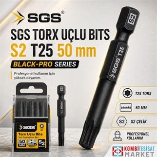 Sgs Torx Uçlu Bits S2 T25 50 mm Black-Pro Series
