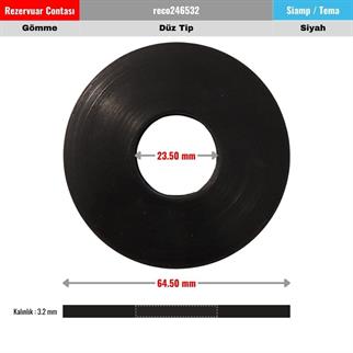Siamp Basmalı Rezervuar Tahliye Contası 24x65 mm Düz Siyah