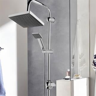 Siyah Detaylı Krom Tepe Duş Seti