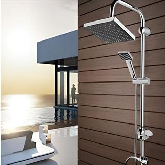 Siyah Detaylı Krom Tepe Duş Seti