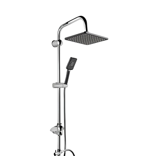 Siyah Detaylı Krom Tepe Duş Seti