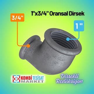 Siyah Dirsek Redüksiyon 1x3/4 - Oransal DN25xDN20