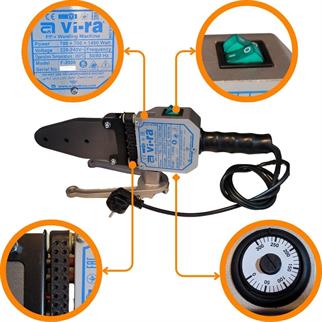 Vira F-2000 Plastik Kaynak Makinesi Çantalı Tam Takım 1400 W