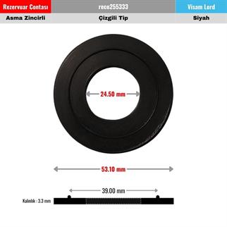 Visam Lord Rezervuar Tahliye Contası 25x53 mm Çizgi Setli Siyah
