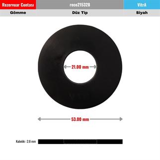 Vitra Gömme Rezervuar Tahliye Düz Contası 21x53 mm Düz Siyah