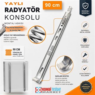 Yaylı Radyatör Konsolu-90 cm Yükseklik Petek İçin Montaj Askısı