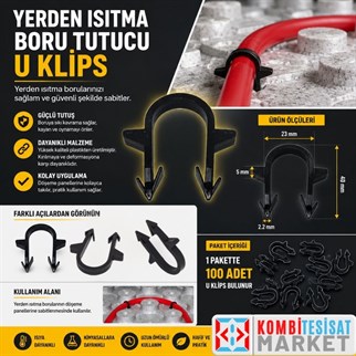 Yerden Isıtma Boru Tutucu U Klips
