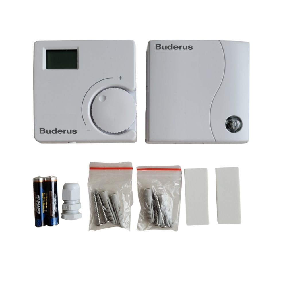 Buderus RT2RF Kablosuz Oda Termostatı kutu içeriği