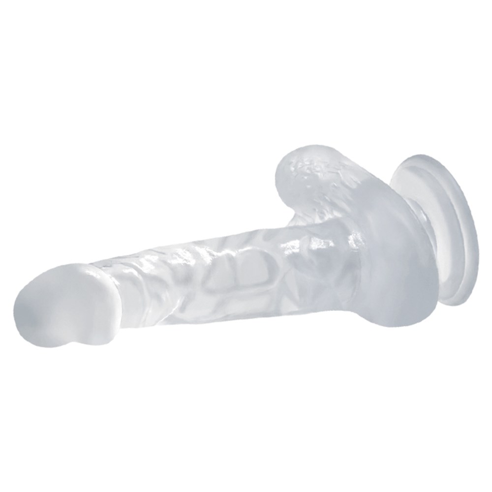 16,7 cm Şeffaf Realistik Damarlı Vantuzlu Dildo Penis