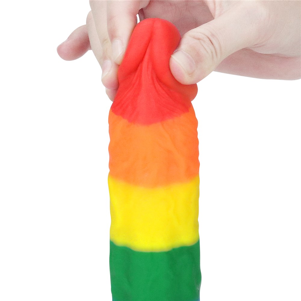 20,5 cm Renkli Realistik Vantuzlu Dildo Penis