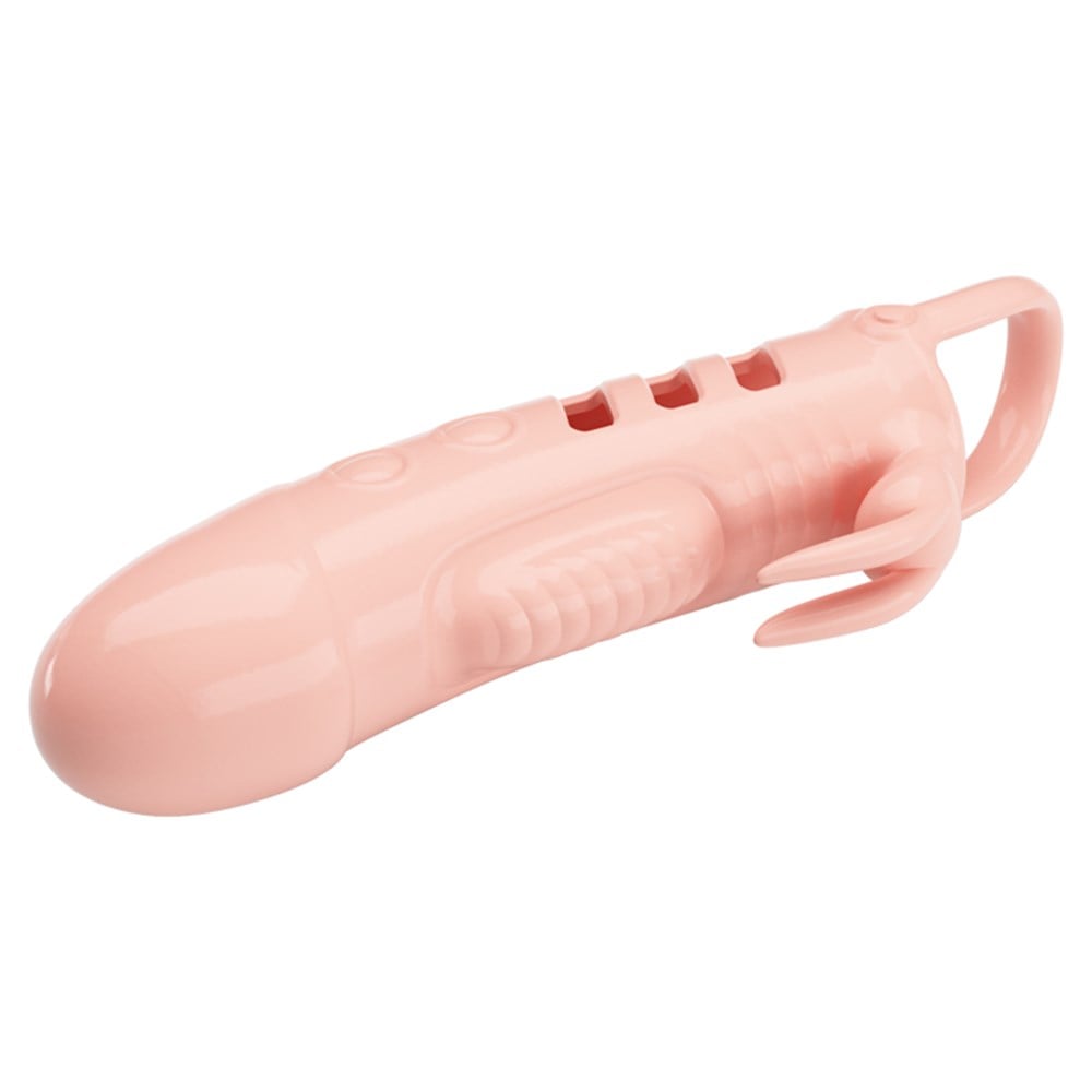 2,5 cm Dolgu Uzatmalı Titreşimli Penis Kılıfı Prezervatif Vibratör