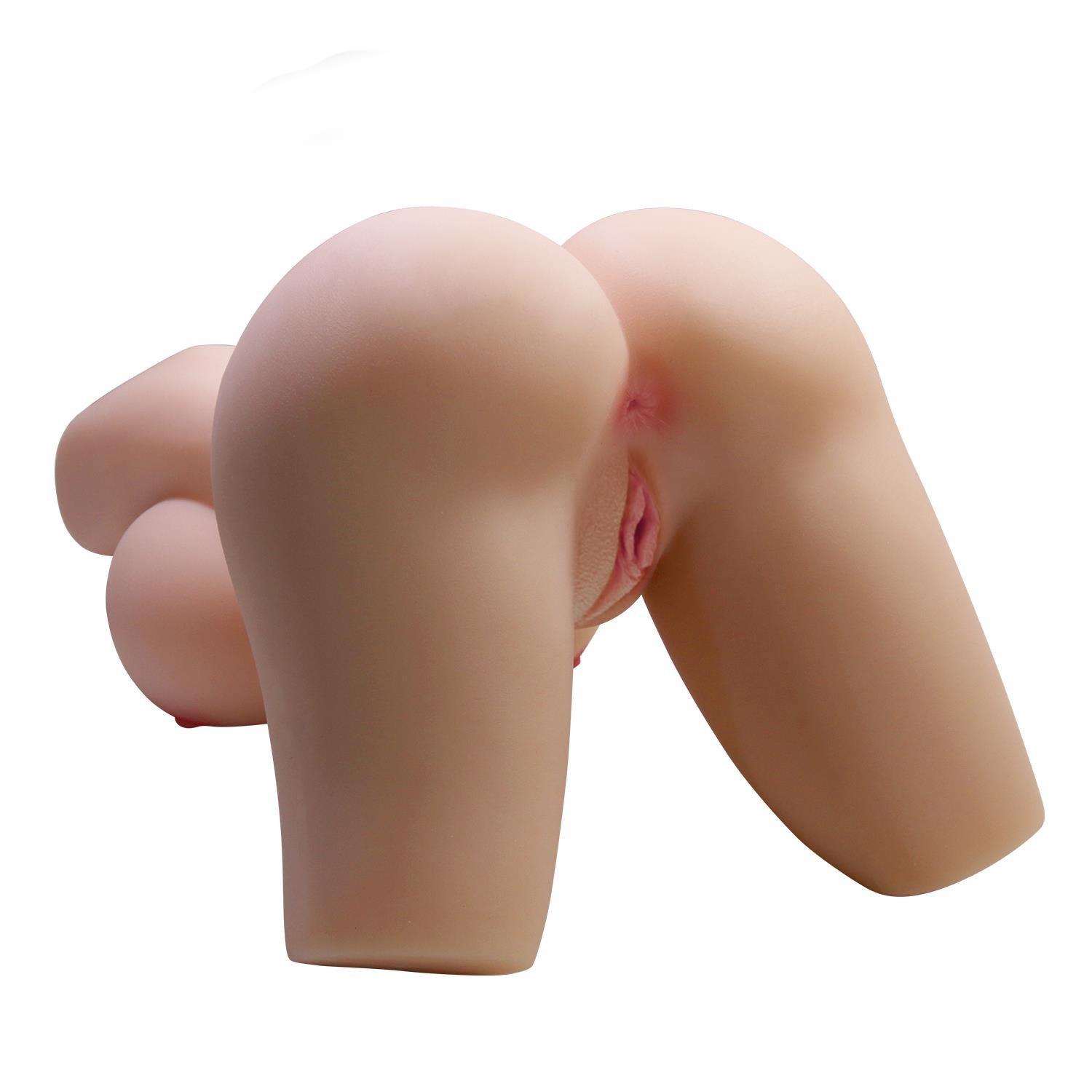 3 Boyutlu İki İşlevli Yarım Vücut Anal Vajinal Silikon Seksi Manken - Lily